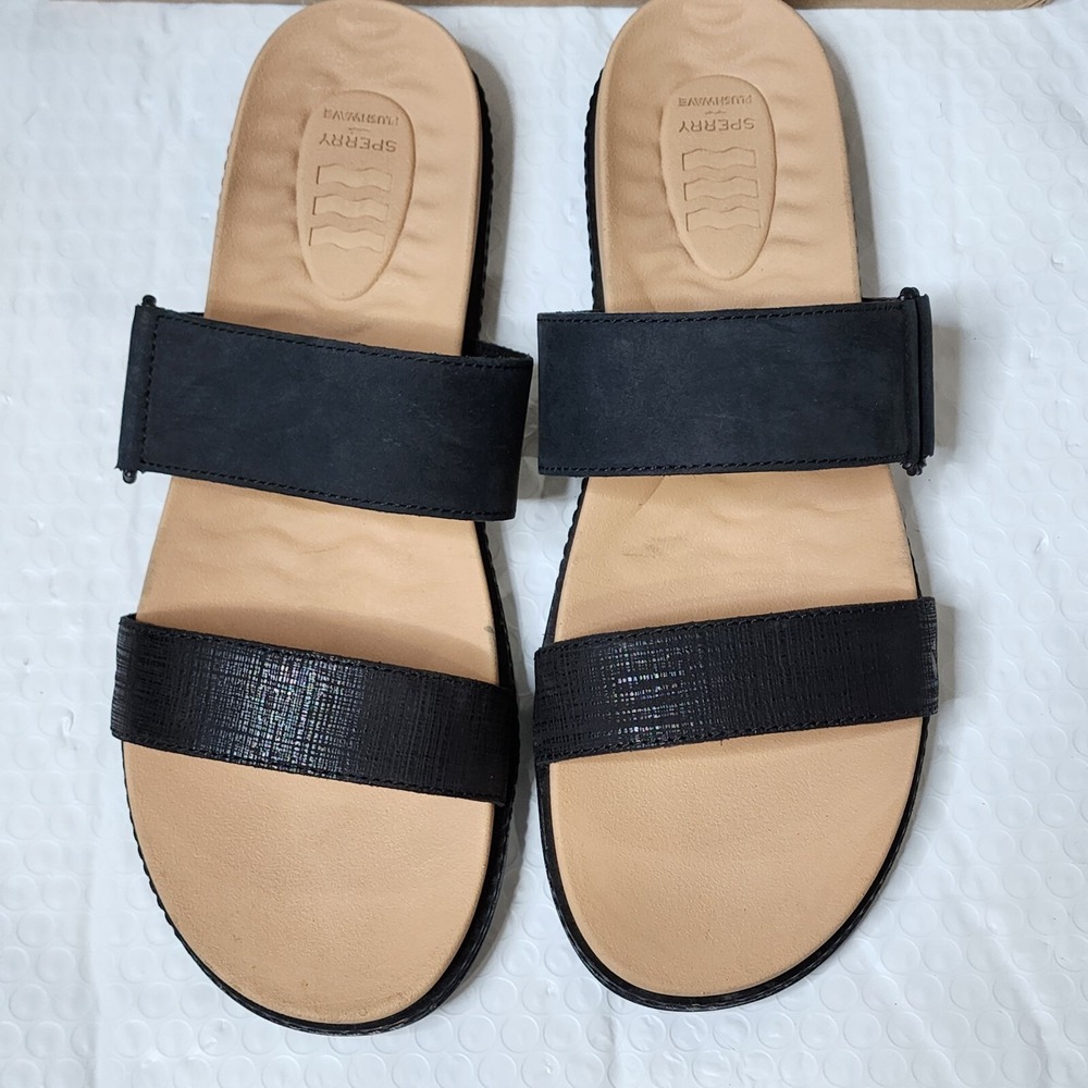 Sperry WAVESIDE PLUSH SLIDE BLK‎ Women's Sandals Size 11 M Black